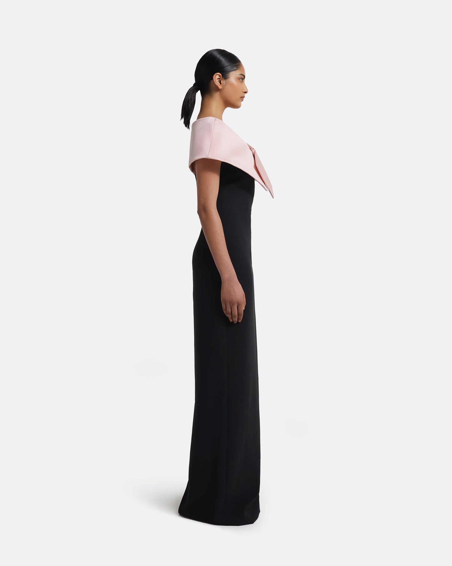 Azrael Long Dress & Hanabi Harness in Lotus Bloom on Black