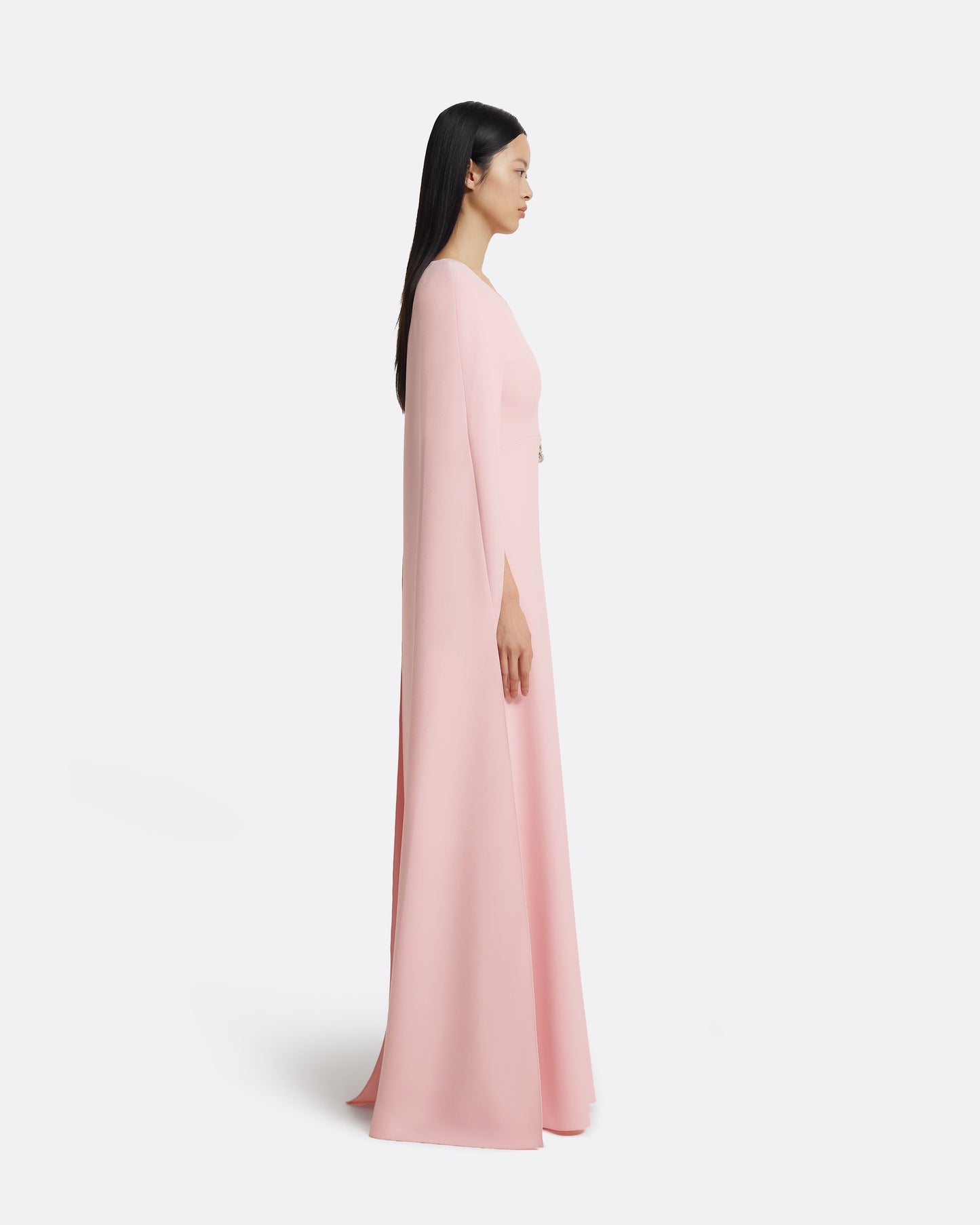 Yuna Long Dress in Lychee with Silver