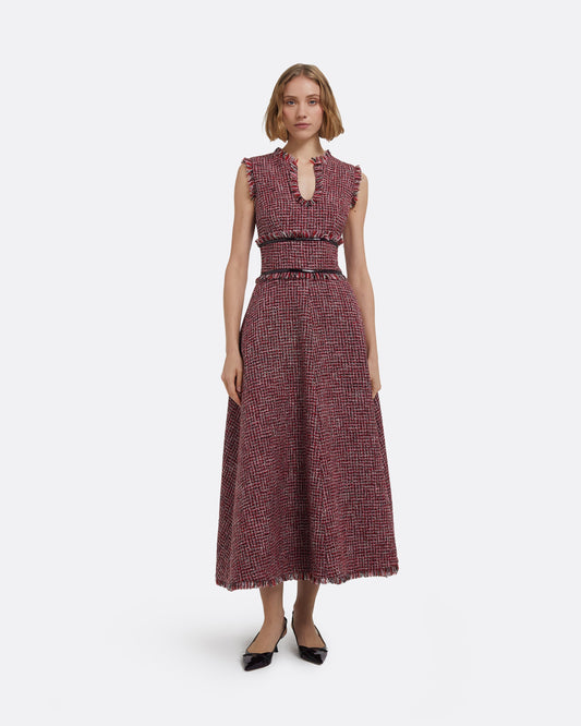 Dorothy Midi Dress in Multi-Pinks