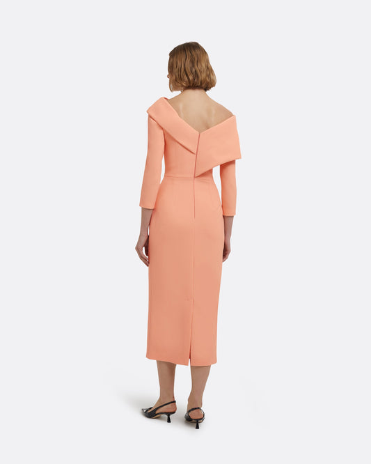 Vera Midi Dress in Apricot