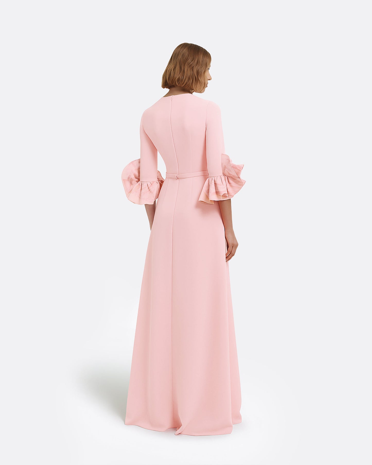 Belen Long Dress in Lychee with Embellished Belt