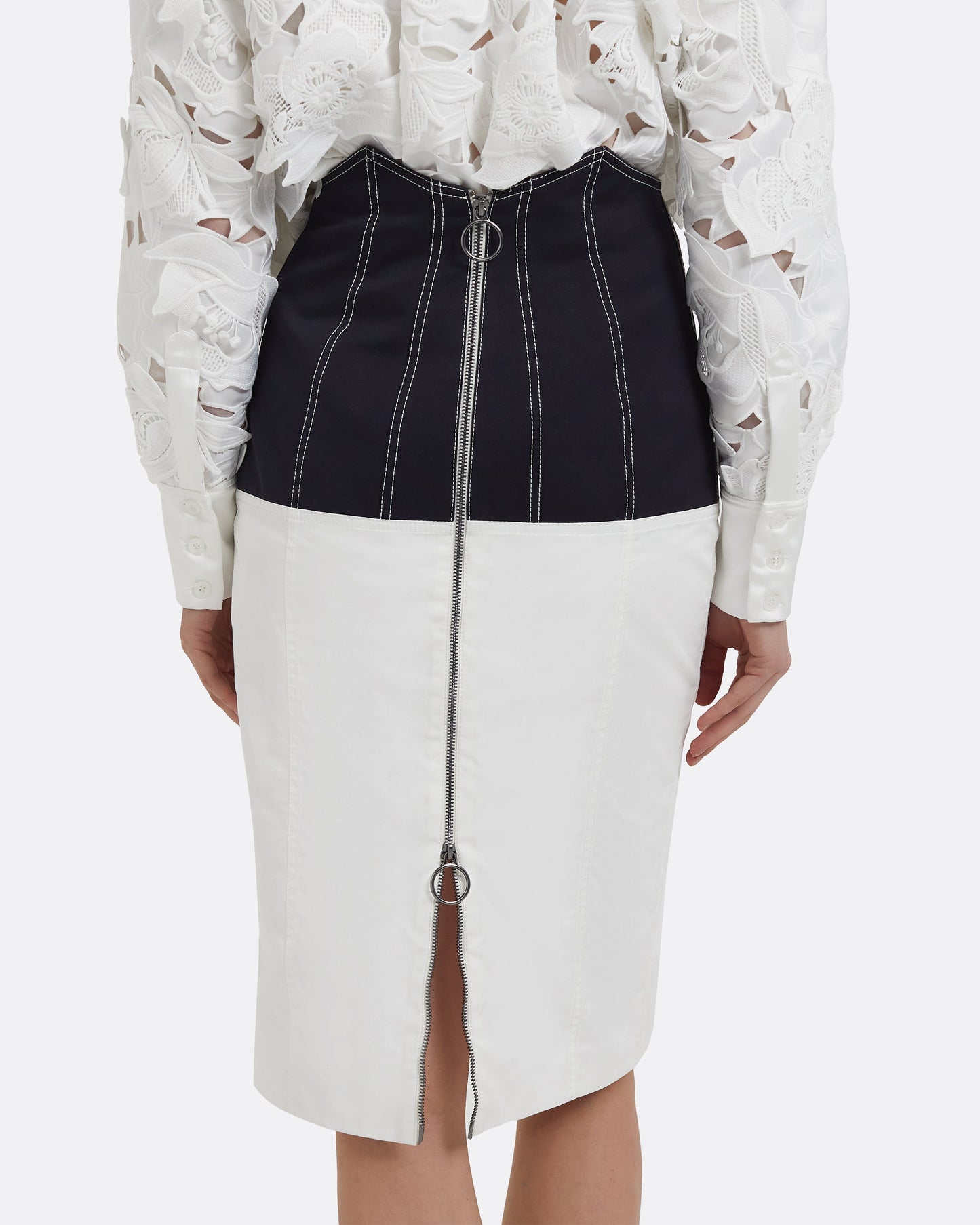 Gemma Skirt in Midnight Navy and Ivory